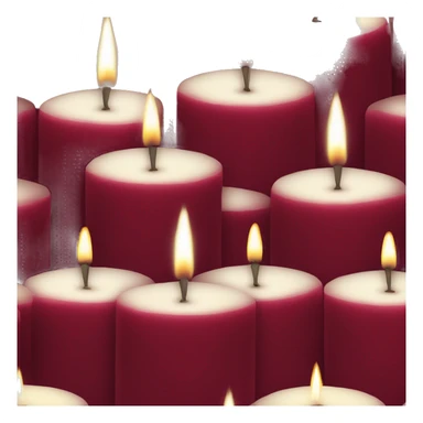 3 Dark red velvet candles sticker