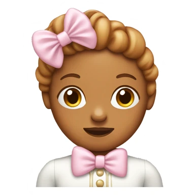 Pastel gingerbread girl in light pink bow sticker