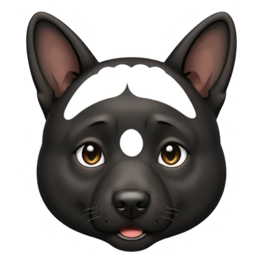 all black german shepherd face crying large tears looking sad sticker