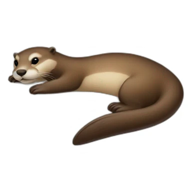 female otter in bed with a macbook sticker