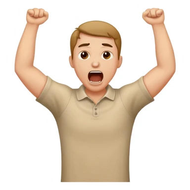 Guy yelling while holding his neck with both hands sticker