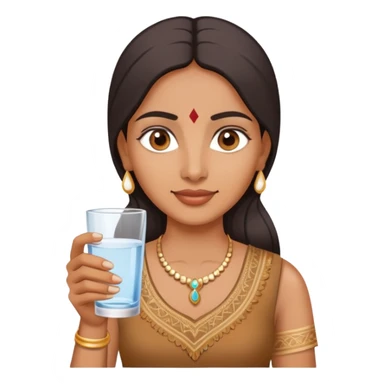 Indian woman holding water with no ice sticker