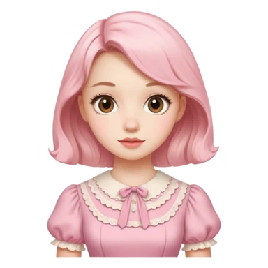 Cottagecore style ultra cute vintage material pink dress sticker