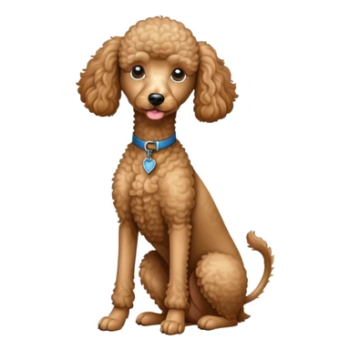 Super Skinny - Light Brown - Poodle - Sitting - No Collar-No Collar-No Collar sticker