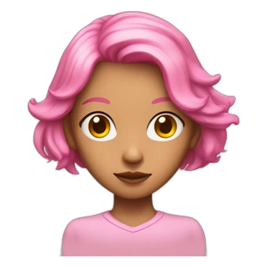 Mina is a teenage girl with pinkish skin, yellow eyes, and short pink hair with yellow antennae. sticker