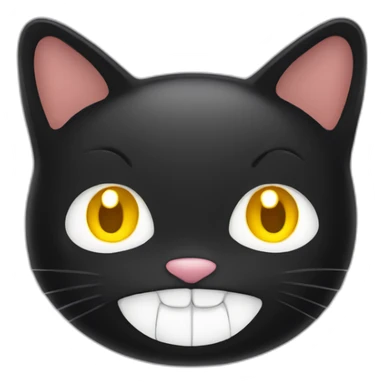 Black fat cat with yellow eyes laughing sticker