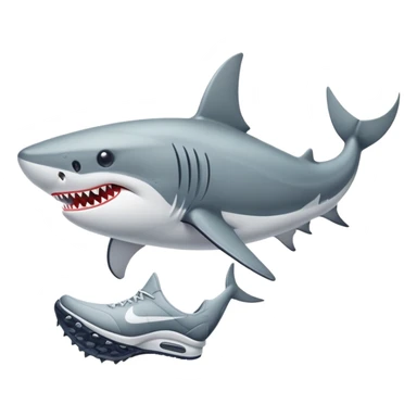 Un tiburón con dos piernas y zapatillas nike sticker