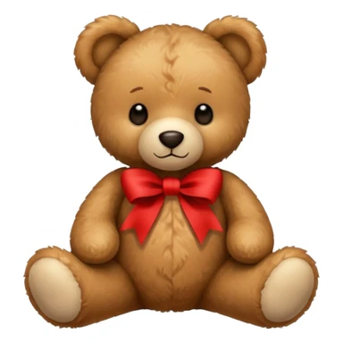 teddy bear with red ribbon sticker