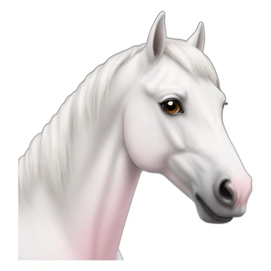 white horse with light pink nose sticker