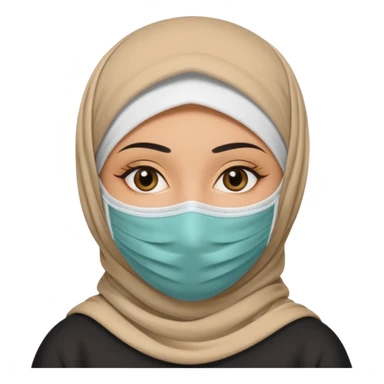 cover face mask arab woman with hijab sticker