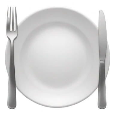 plate with a fork and a knife sticker