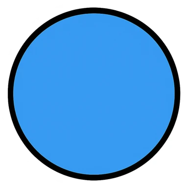 flat blue circle icon sticker