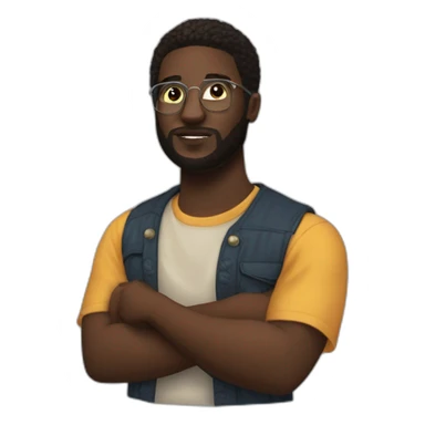 Damso fesant le signe V de la main  sticker