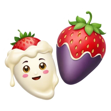 strawberry an egg plant covered in cream sticker