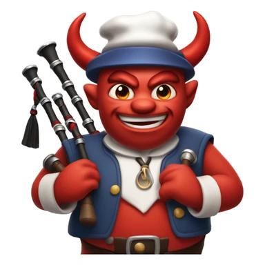 Devil plumber with bagpipes sticker