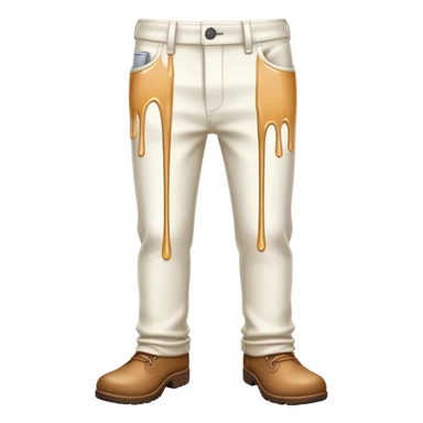 white liquid spilled on pants dripping sticker