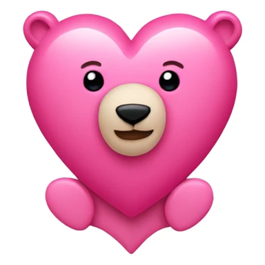 Pink heart with a bear beside it  sticker