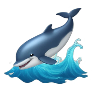 Dauphin sur une baleine  sticker