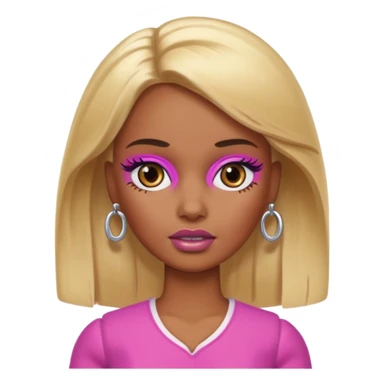 Brown skin blonde hair barbie with bruised eye  sticker
