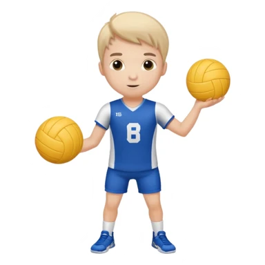 Cute mini guy with volleyball and has a jersey the reads BS sticker