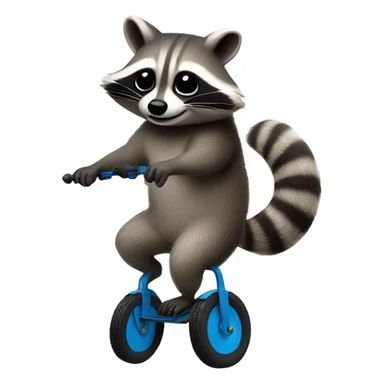 Raccoon riding a unicycle  sticker