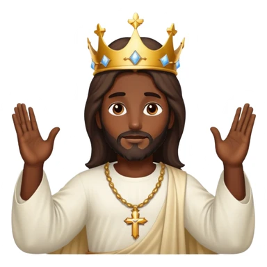 Dark skin christ Jesus with a heavenly crown sticker