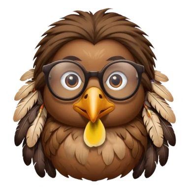 long hair bird with glasses sticker
