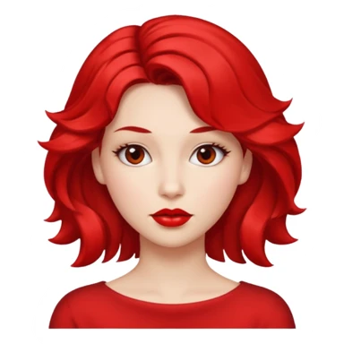 woman red lips, deifferent hair styles. sticker