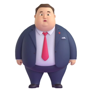 fat ugly man in business suit sticker