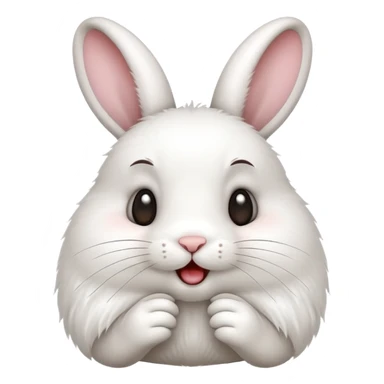 cute bunny with grimacing expression and twitching nose sticker