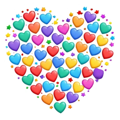 heart with rainbow confetti sticker