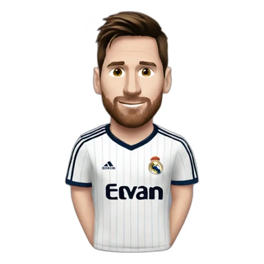 Messi wearing Real Madrid tshirt sticker