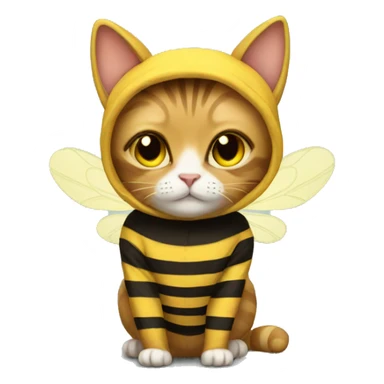 Cat wearing bee costume sticker