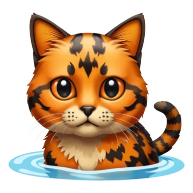 Tortoiseshell cat going to the pool sticker