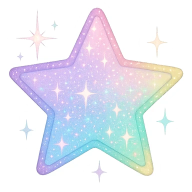 sparkling girly star, pastel and stylish sticker