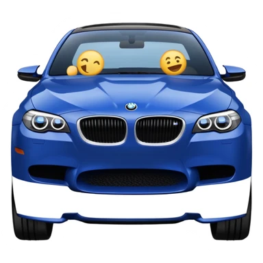Dark blue Bmw M5, Emoji style sticker
