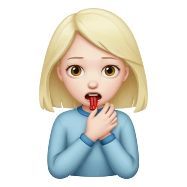 a girl choking her self  sticker