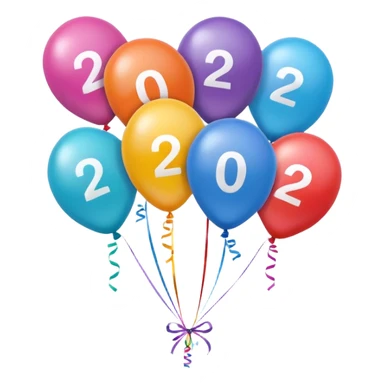 baloons with 2026 for menu sticker