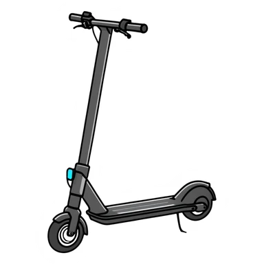 sleek electric scooter with charging port sticker