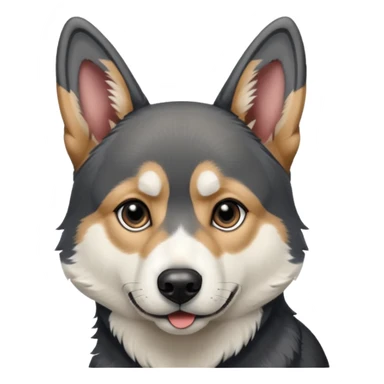 German shepherd and husky mix dark grey and white  sticker