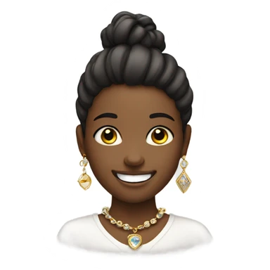 smiling girl with jewelry sticker