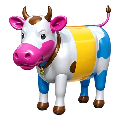   jeff koons style inflatable SPAM cow sculpture  sticker