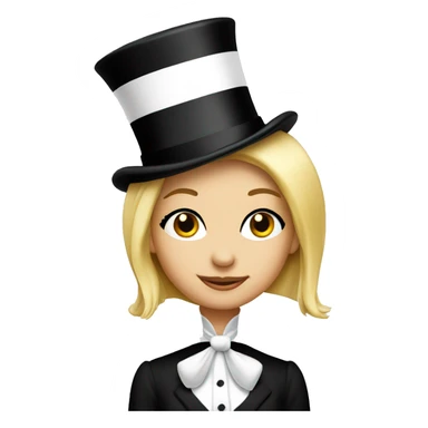 blonde girl monopoly with top hat sticker
