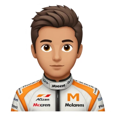 oscar piastri in a mclaren racing suit and his signature hairstyle  sticker