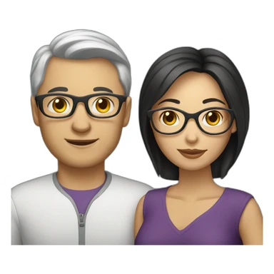 Caucasian-couple-with-dark-hair-woman-with-glasses sticker