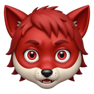 Wolf Boy Red Scared sticker