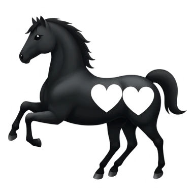 Schwarz weiß Pferd mit Herz im hintergrund sticker