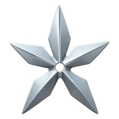 Silver shuriken star on table sticker