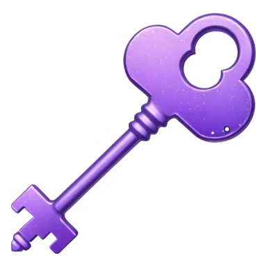 glitter purple key of castle sticker