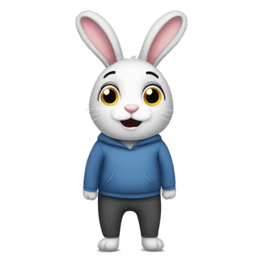 anxious rabbit in leggings sticker